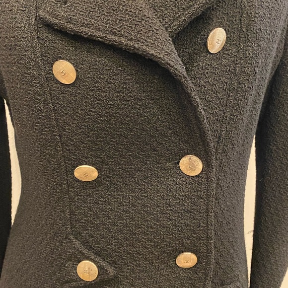 CHANEL JACKET/COAT beautiful vintage Chanel jacket/ coat black.silver CC buttons - Picture 6 of 12